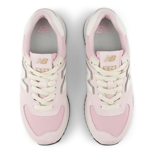 New Balance Women's 574+ Sneaker, Mid Century Pink/Pink